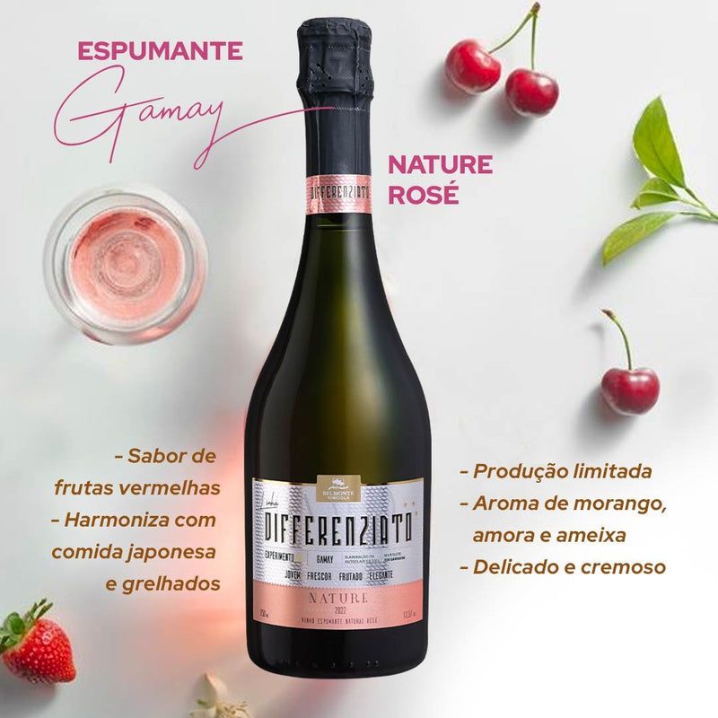 Espumante Natural Nature Rosé Gamay 750ml Differenziato - Vinícola Belmonte