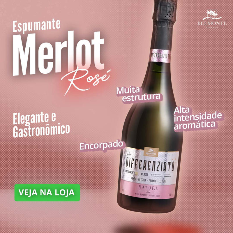 Espumante Natural Nature Rosé Merlot 750ml Differenziato - Vinícola Belmonte