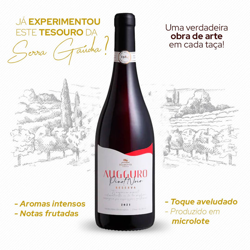 Pinot Noir Vinho Tinto Fino Seco 750ml Augguro - Vinícola Belmonte
