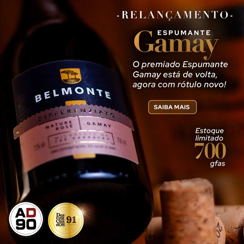 Espumante Natural Nature Rosé Gamay 750ml Differenziato - Vinícola Belmonte