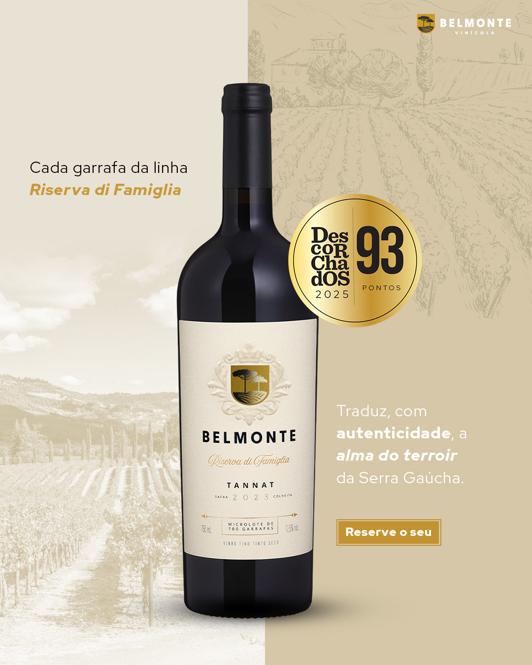 Tannat Vinho Fino Tinto Seco 750ml  Riserva Di Famiglia