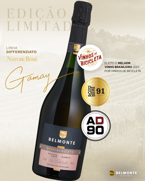 Espumante Natural Nature Rosé Gamay 750ml Differenziato - Vinícola Belmonte