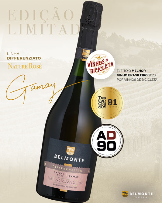 Espumante Natural Nature Rosé Gamay 750ml Differenziato - Vinícola Belmonte