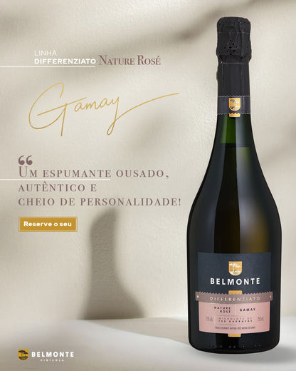 Espumante Natural Nature Rosé Gamay 750ml Differenziato - Vinícola Belmonte