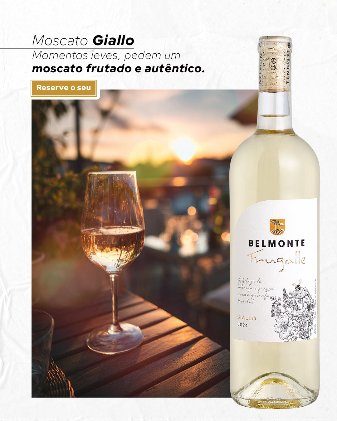 Moscato Giallo Vinho Fino Branco Seco 750ml Frugalle - Vinícola Belmonte