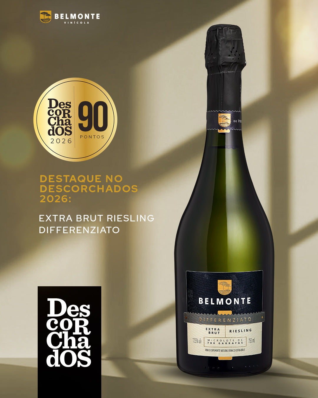 Espumante Natural Extra Brut Riesling 750ml Differenziato - Vinícola Belmonte