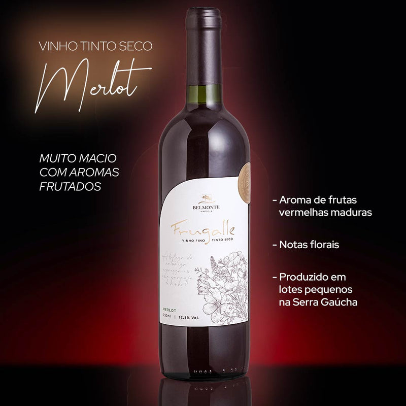 Merlot Vinho Tinto Fino Seco 750ml Frugalle - Vinícola Belmonte