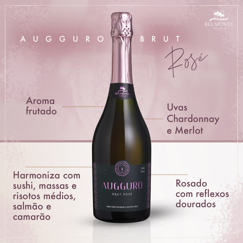 Espumante Brut Rosé 750ml Augguro - Vinícola Belmonte